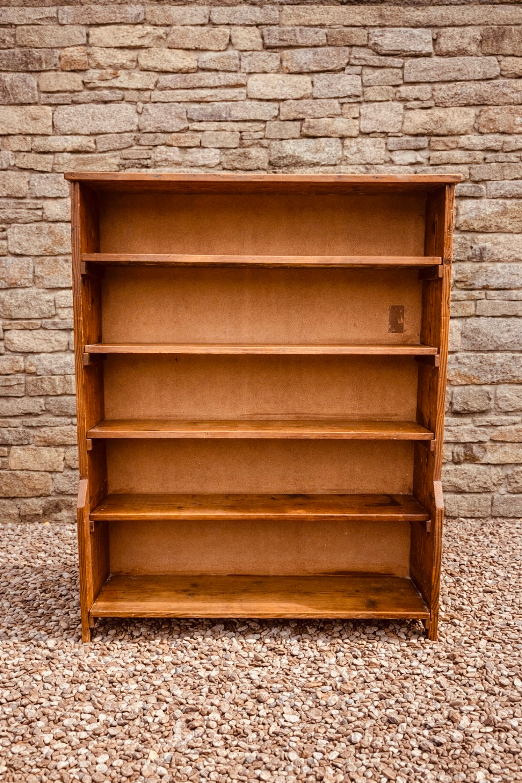 Rustic Pine Bookcase – Open Shelving Unit / Farmhouse Storage