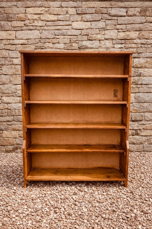 Rustic Pine Bookcase – Open Shelving Unit / Farmhouse Storage
