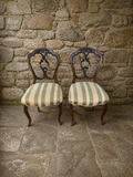 Pair of Antique Victorian Mahogany Balloon Back Chairs
