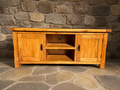 Solid Oak Farmhouse TV Unit with Storage | Rustic Oak Media Cabinet