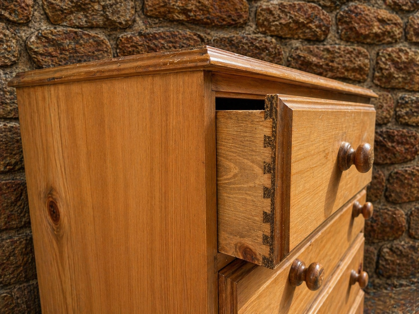 Vintage Pine 3 Drawer Chest of Drawers – Rustic Country Style Storage Unit