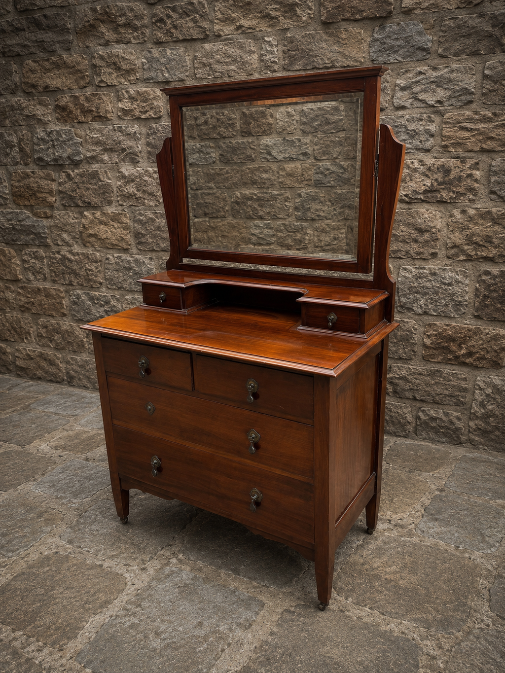 Regency Mahogany Dressing Table with Mirror | Antique Georgian Dressing Chest c.1820