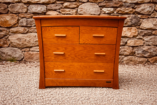 Mid Century Oak Dressing Chest – Compactum Chest of Drawers with Raised Back