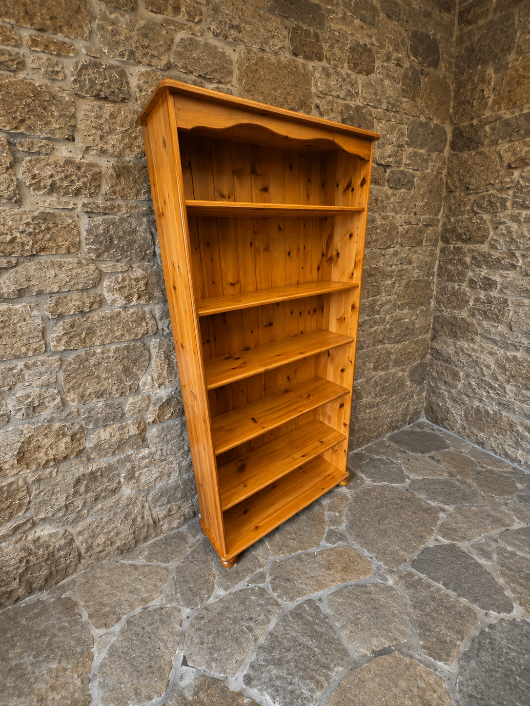 Late 20th Century Solid Pine Farmhouse Bookcase