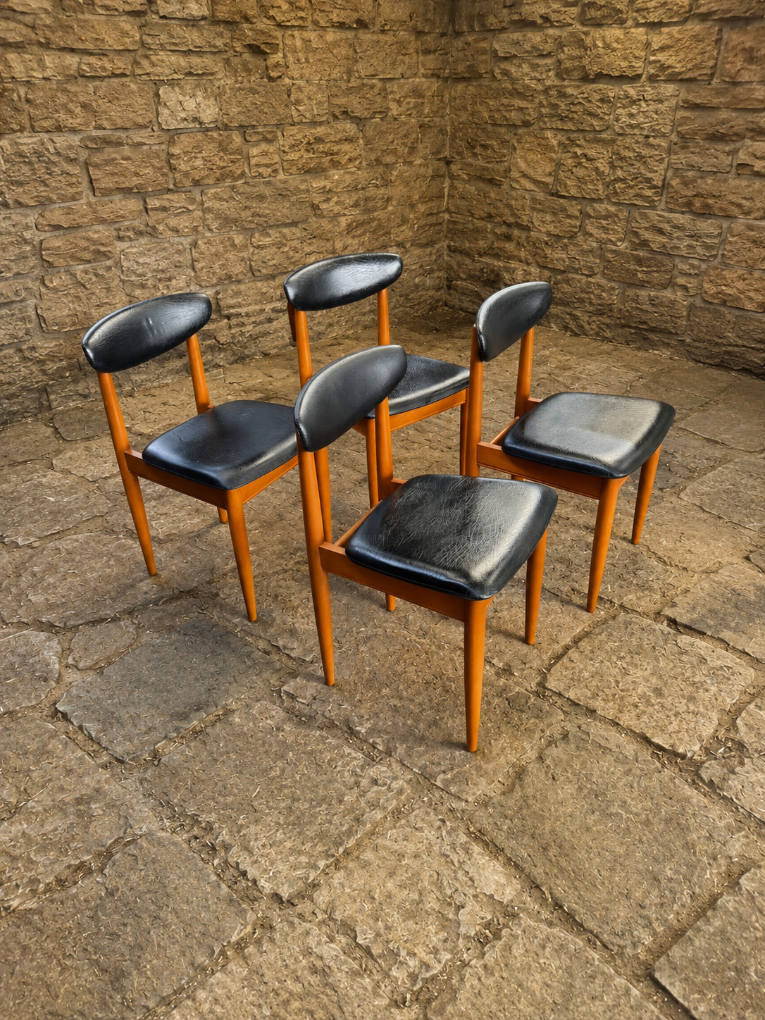 Set of 4 Mid Century Danish Style Dining Chairs