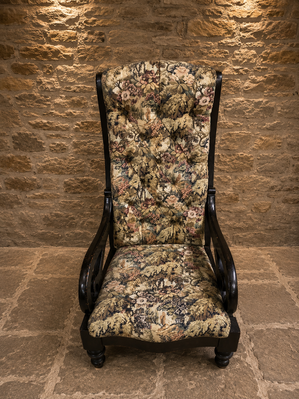 Pair of Antique Victorian Deep Buttoned Scroll Arm Fireside Armchairs | English Country House Chairs | c.1895–1915