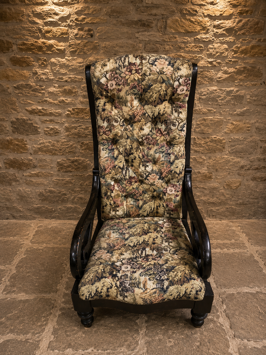 Pair of Antique Victorian Deep Buttoned Scroll Arm Fireside Armchairs | English Country House Chairs | c.1895–1915