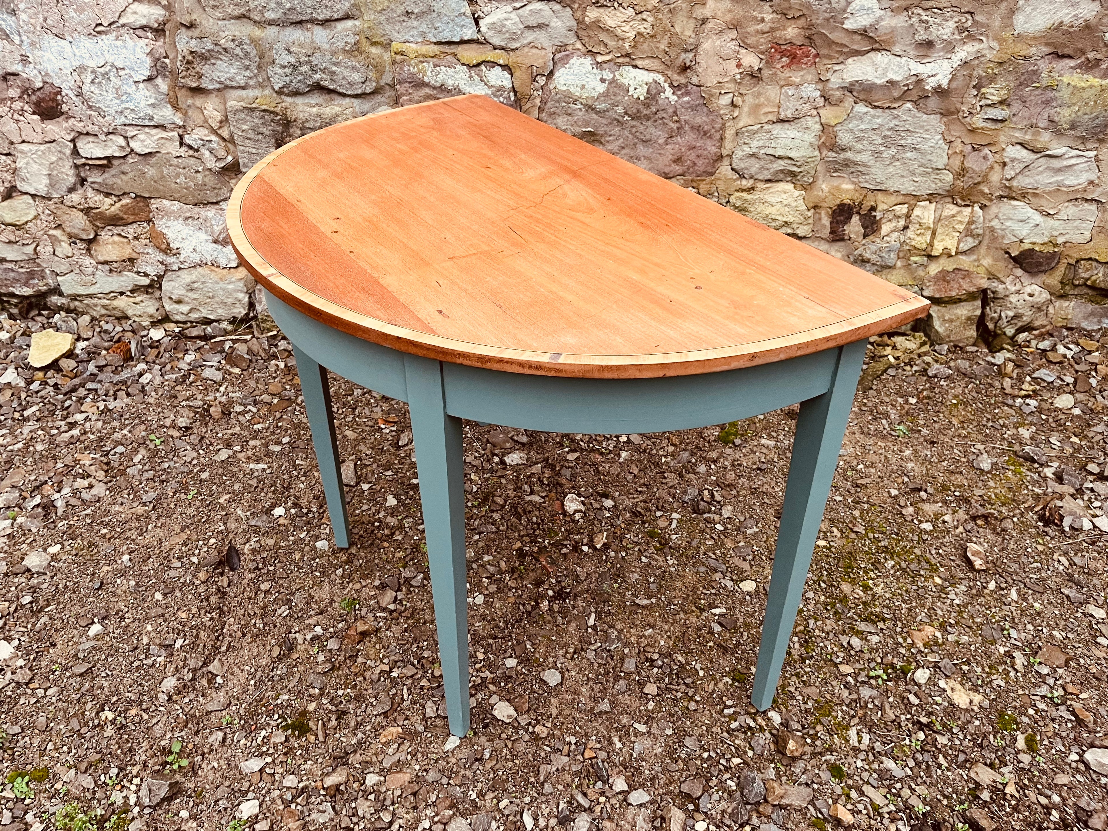 Vintage Half Moon Console Table – Painted Demi-Lune Hall Table