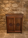 Chinese Style Hardwood Storage Cabinet with Carved Oriental Detail