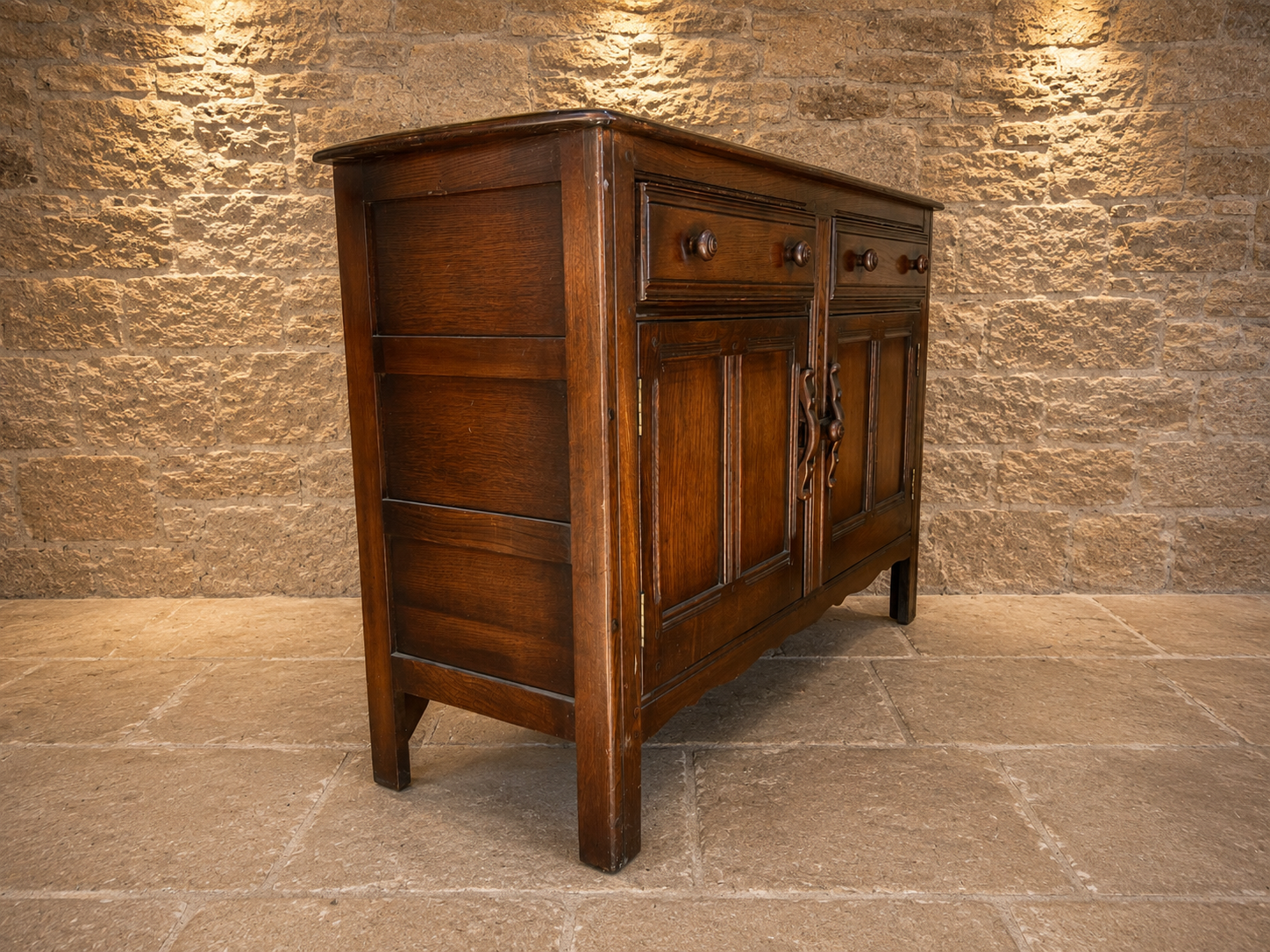 Antique Edwardian Arts & Crafts Oak Sideboard – c.1900–1920