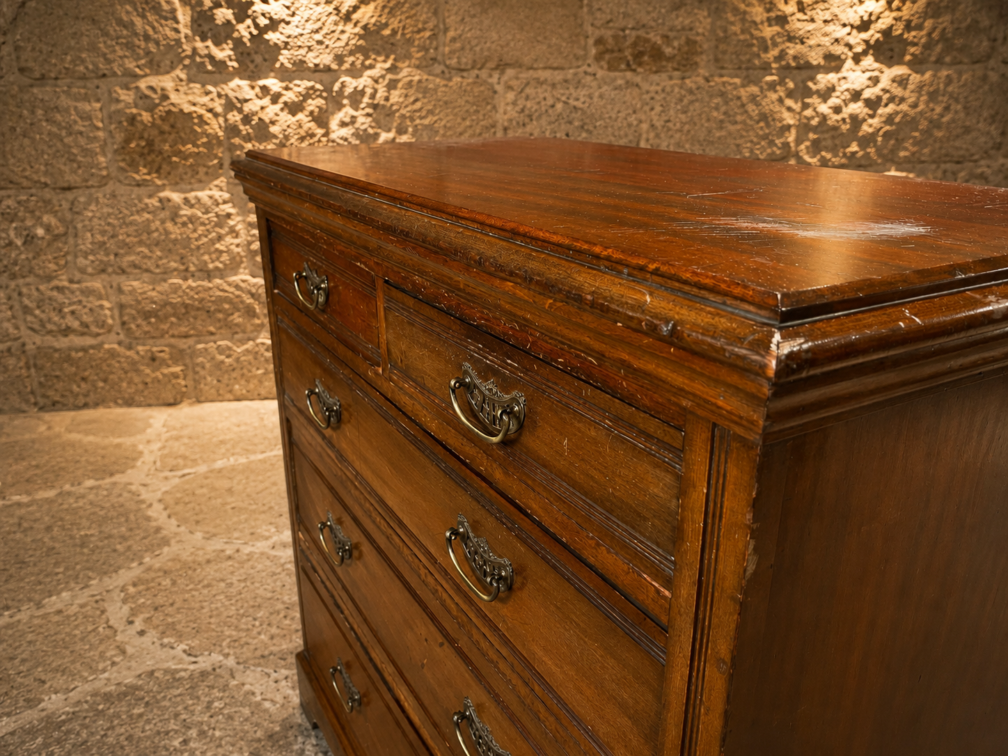 Edwardian Mahogany Chest of Drawers | Antique 2 Over 4 Drawer Chest | Circa 1910