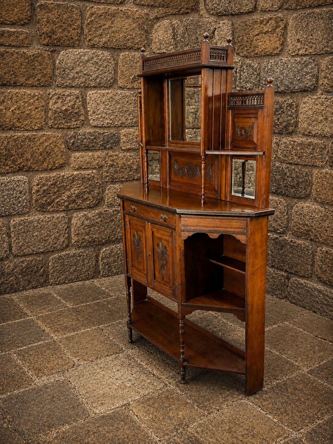 Antique Aesthetic Movement Mirrored Washstand c1900