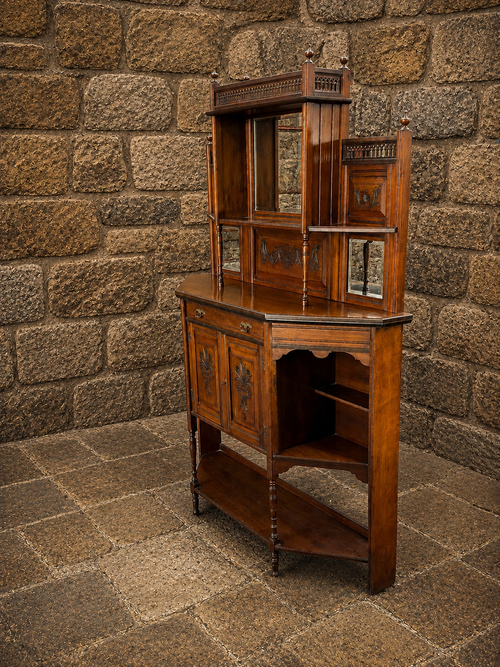 Antique Aesthetic Movement Mirrored Washstand c1900