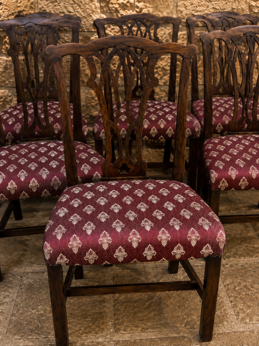 Set of Six Antique Chippendale Style Mahogany Dining Chairs c.1910