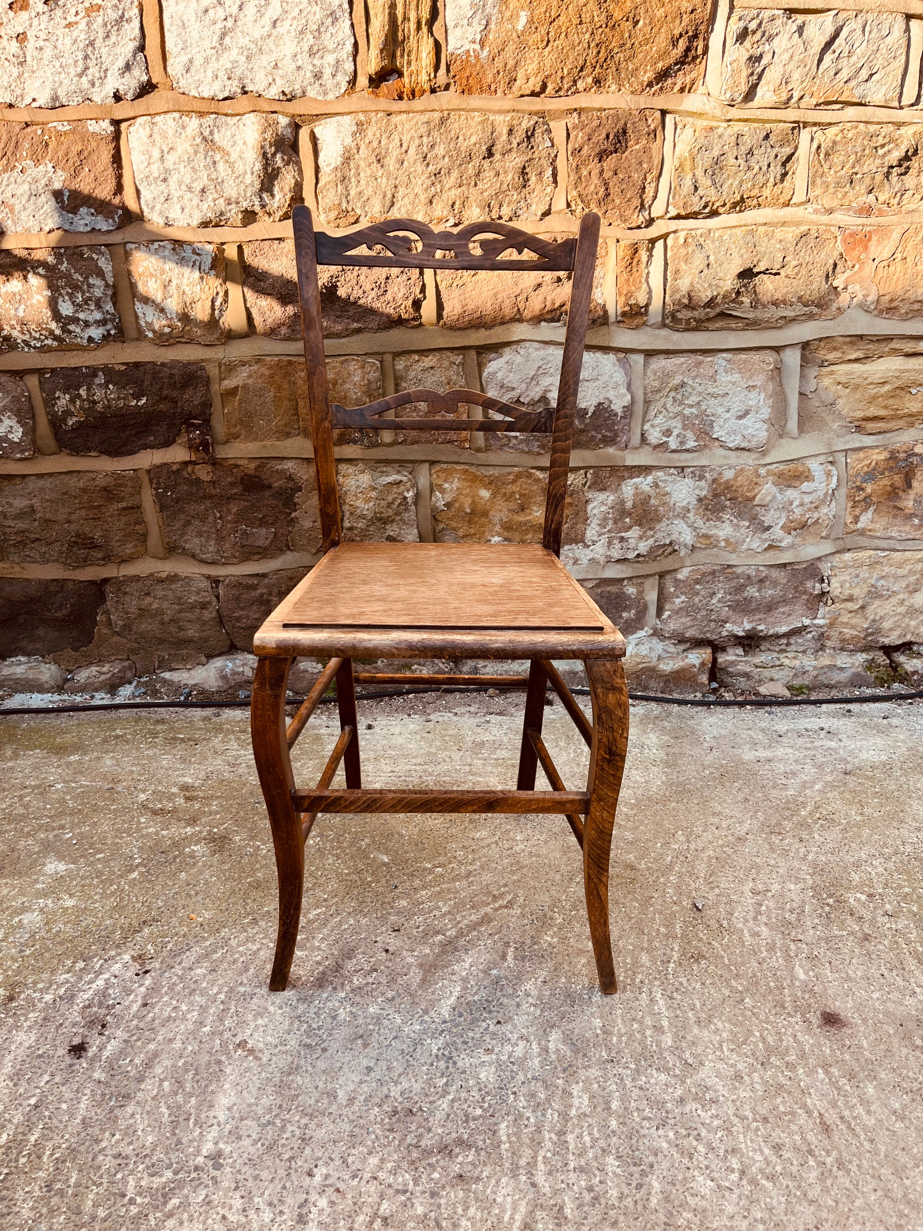 Antique Oak Accent Chair – Victorian / Edwardian Carved Chair Circa 1900