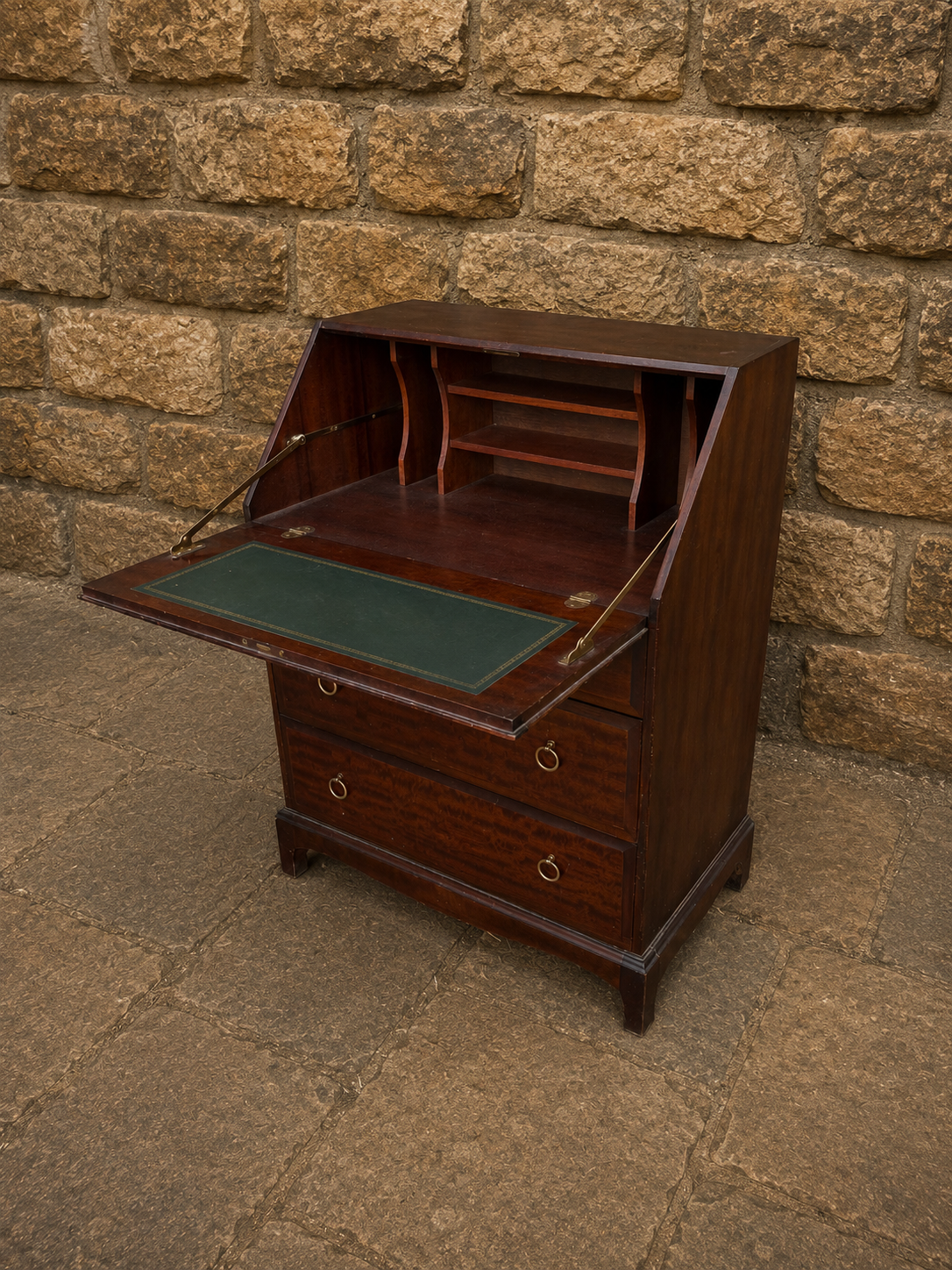 Vintage Georgian Style Mahogany Bureau Writing Desk