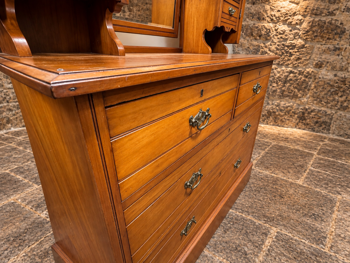 Antique Victorian Triple Mirror Dressing Table c.1890 – Duchess Dressing Chest