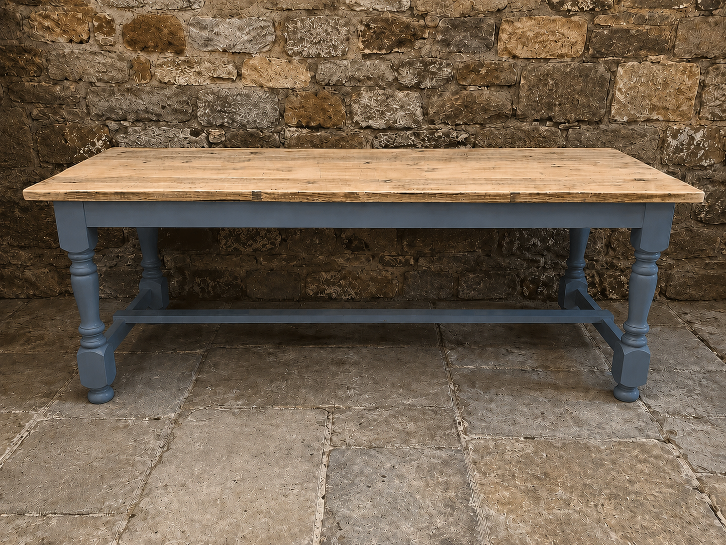 Handmade Bespoke Farmhouse Dining Table | Reclaimed Pine Top | Custom Sizes 4ft–13ft