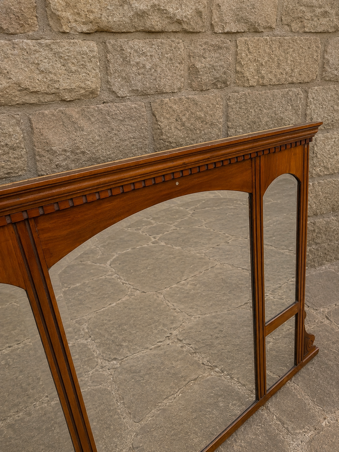 Antique Edwardian Oak Overmantel Mirror c.1895–1915