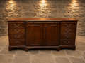 Vintage Georgian Style Breakfront Sideboard – Large Traditional Dark Wood Serving Cabinet