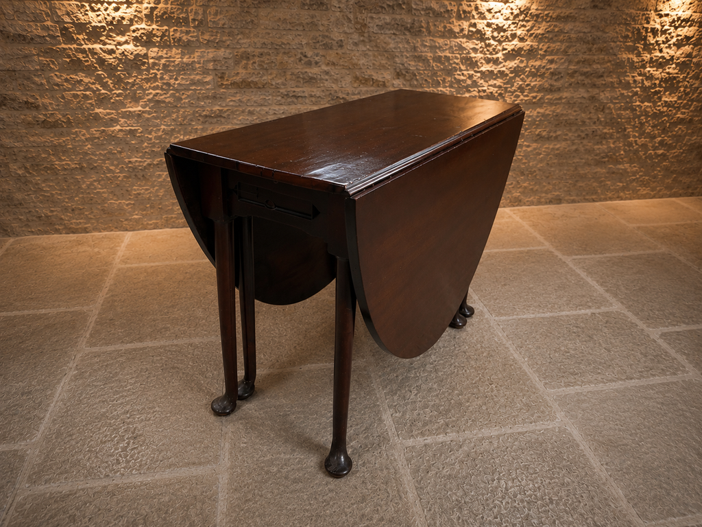 Edwardian Mahogany Drop Leaf Gateleg Dining Table | Antique Oval Folding Dining Table