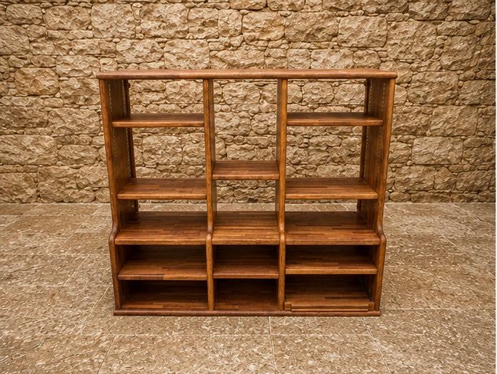 Vintage Mid Century Modular Shelving Unit – Scandinavian Style Open Bookcase