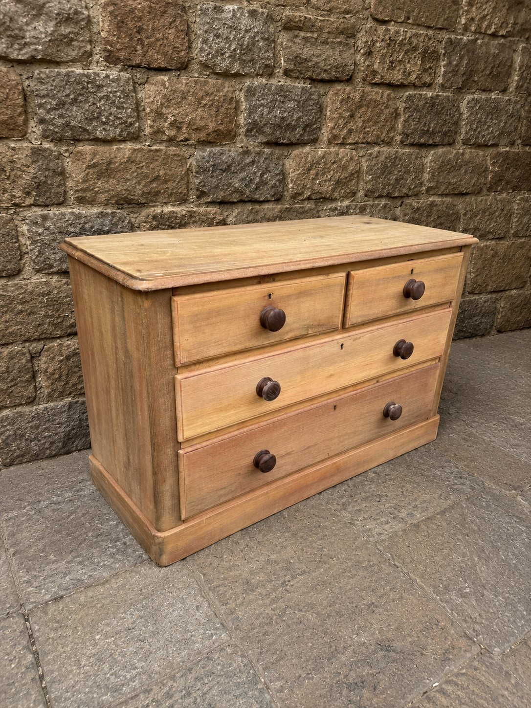 Antique Victorian Stripped Pine Chest of Drawers