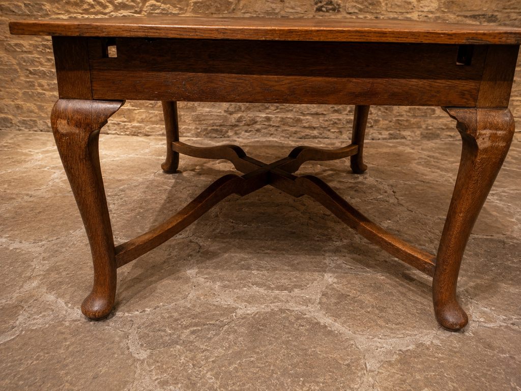 Antique Edwardian Oak Draw-Leaf Dining Table – c.1900–1920