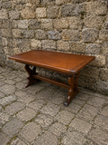 Antique Jacobean Revival Solid Oak Refectory Dining Table