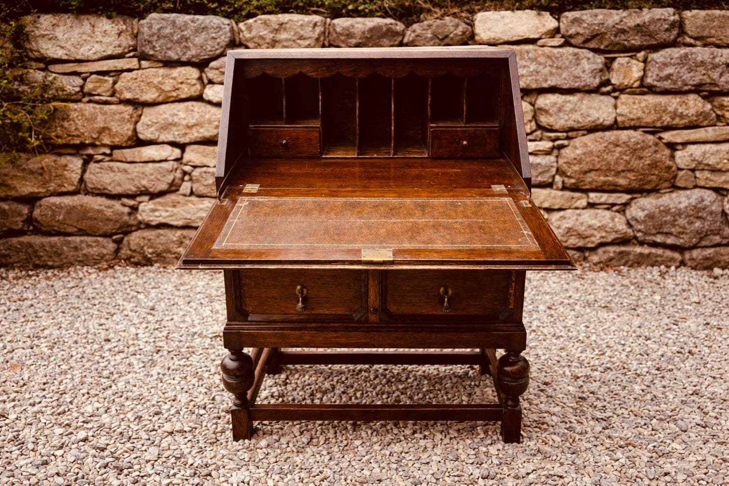 Early 20th Century Oak Bureau Desk, Vintage Writing Bureau with Fall Front, Antique Style Secretary Desk, Period Oak Home Office Desk