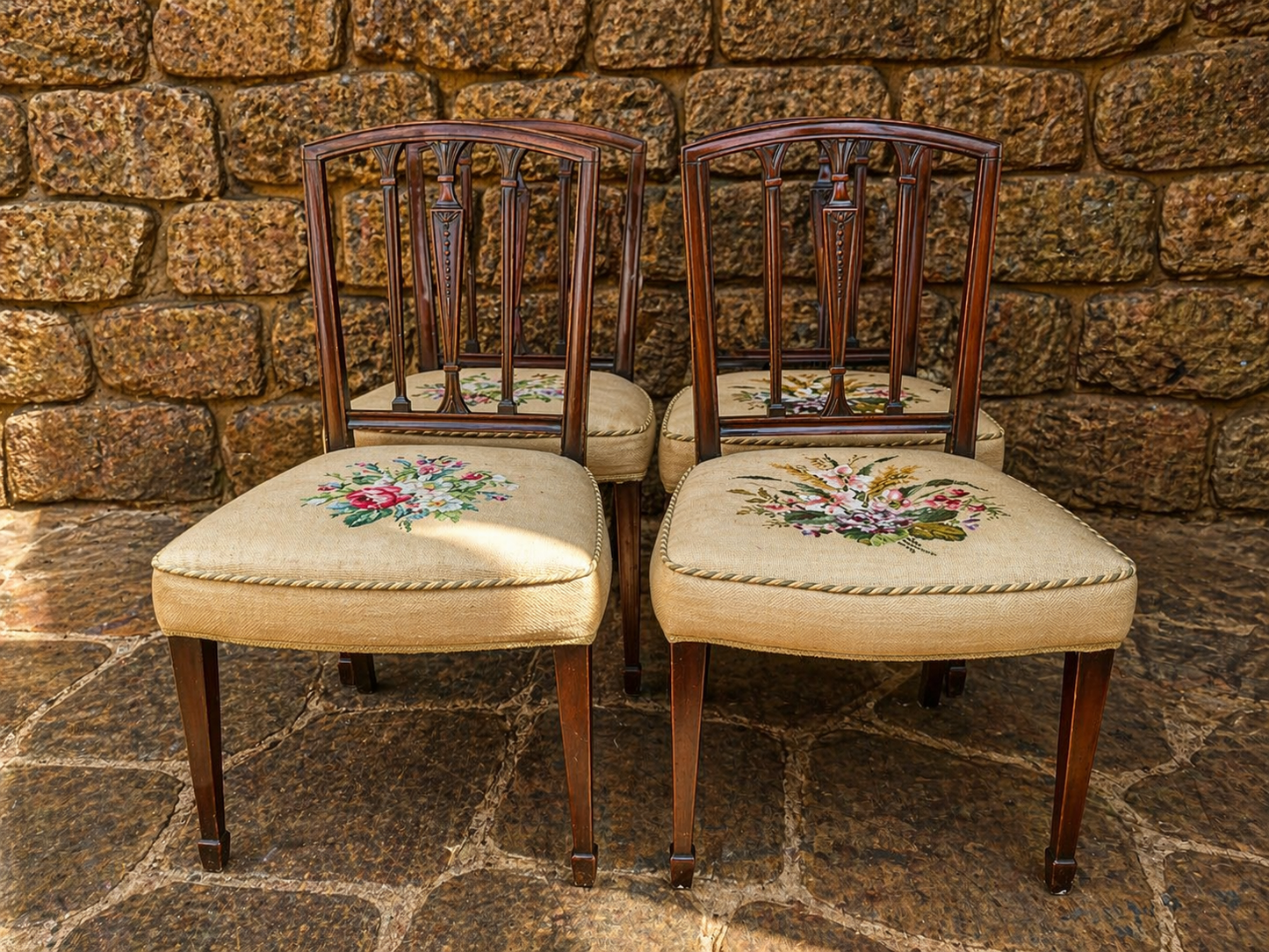 Set of 4 Edwardian Mahogany Dining Chairs c.1910–1930