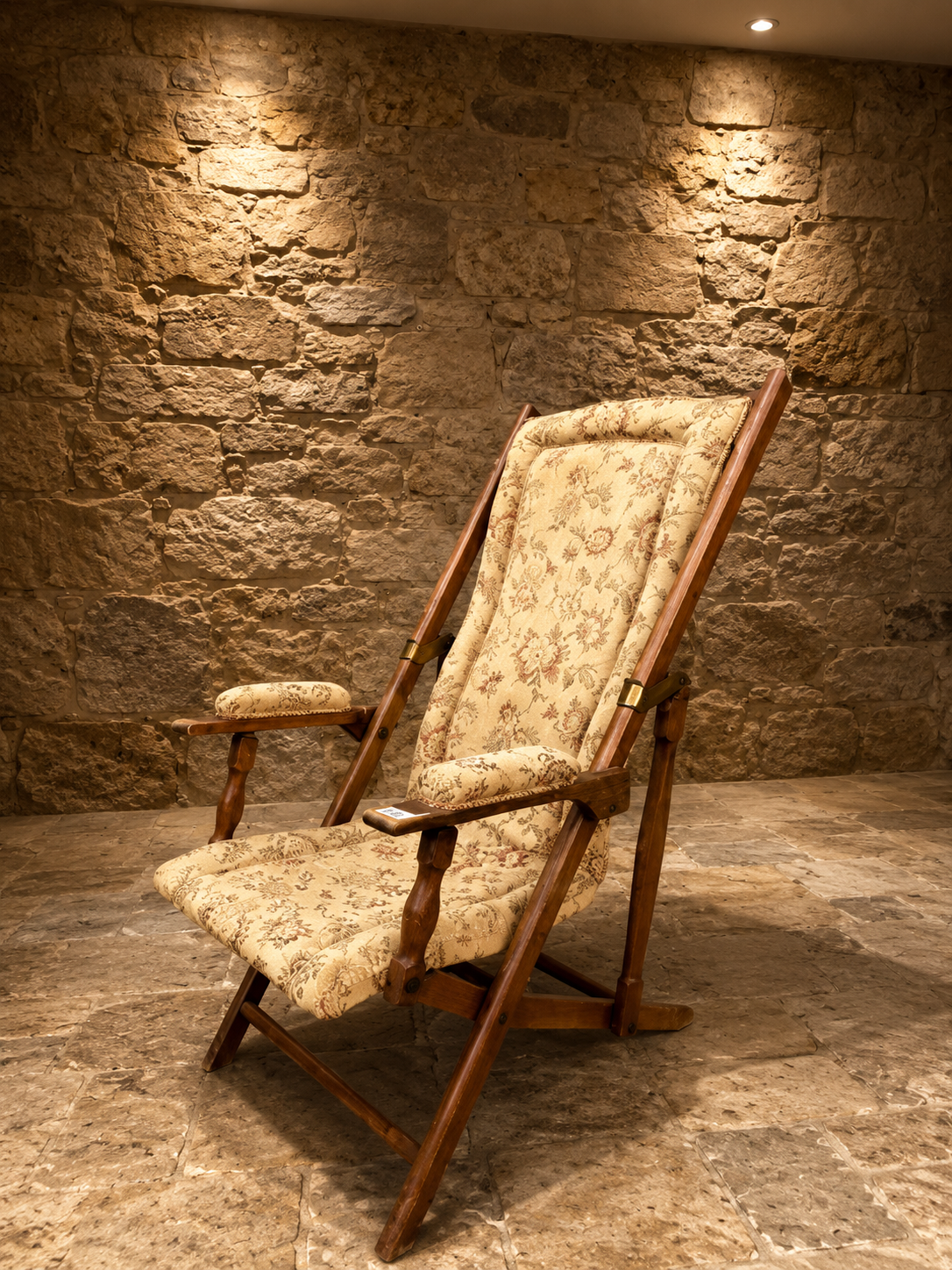 Vintage Mid Century Folding Reclining Safari Lounge Chair | Danish Style Teak Campaign Armchair | 1960s Recliner
