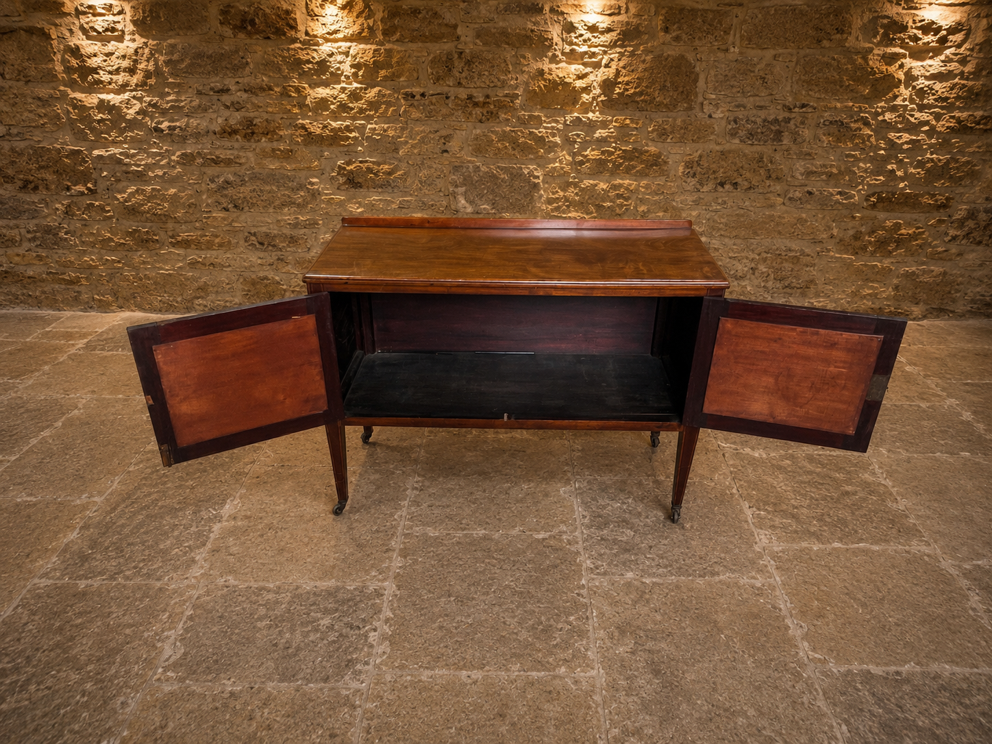 Antique Edwardian Mahogany Sideboard Cabinet with Satinwood Inlay c.1910
