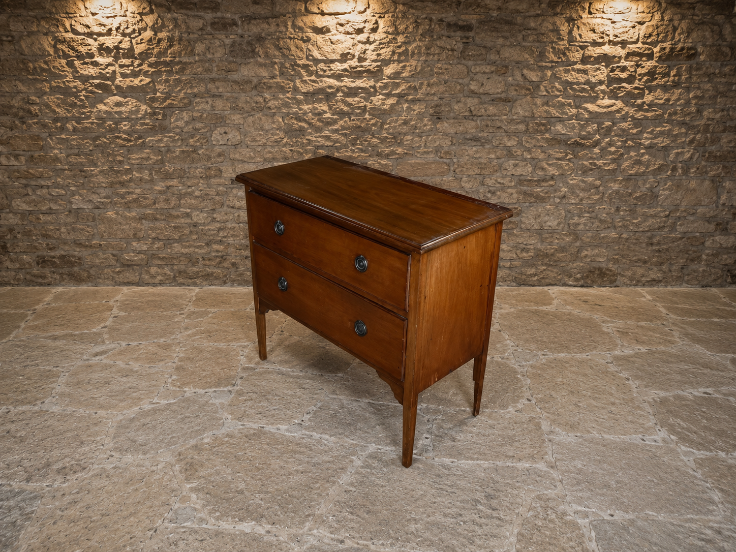 Antique Georgian Mahogany Two Drawer Chest of Drawers | Early 19th Century Bedside Chest | c.1810–1830