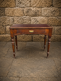 Antique Victorian Oak Leather Top Writing Table c1900