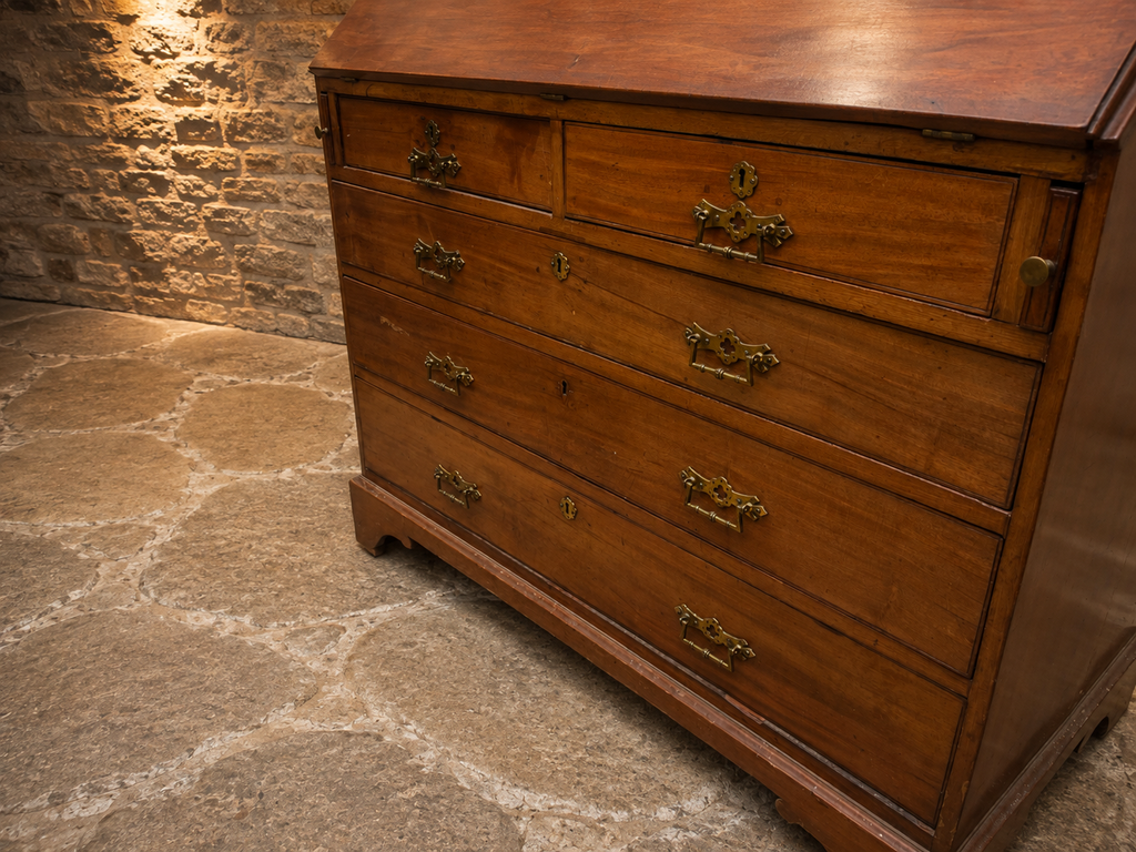 Antique Edwardian Mahogany Bureau Writing Desk – Fitted Interior c.1900