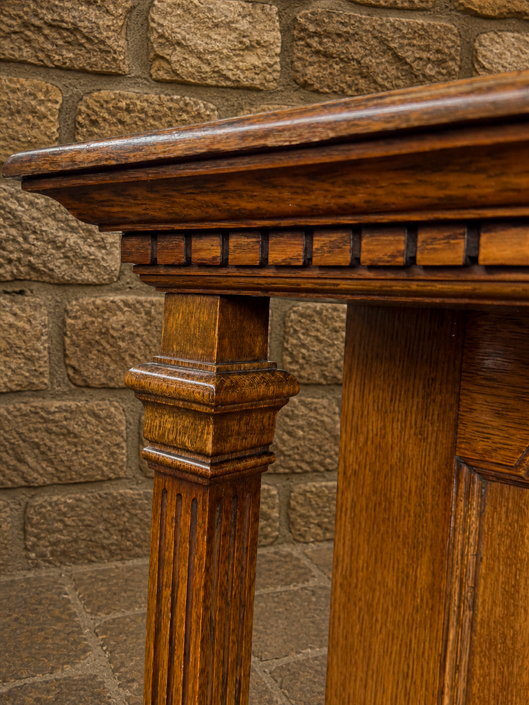 Edwardian Oak Overmantel Fireplace Mirror c.1910