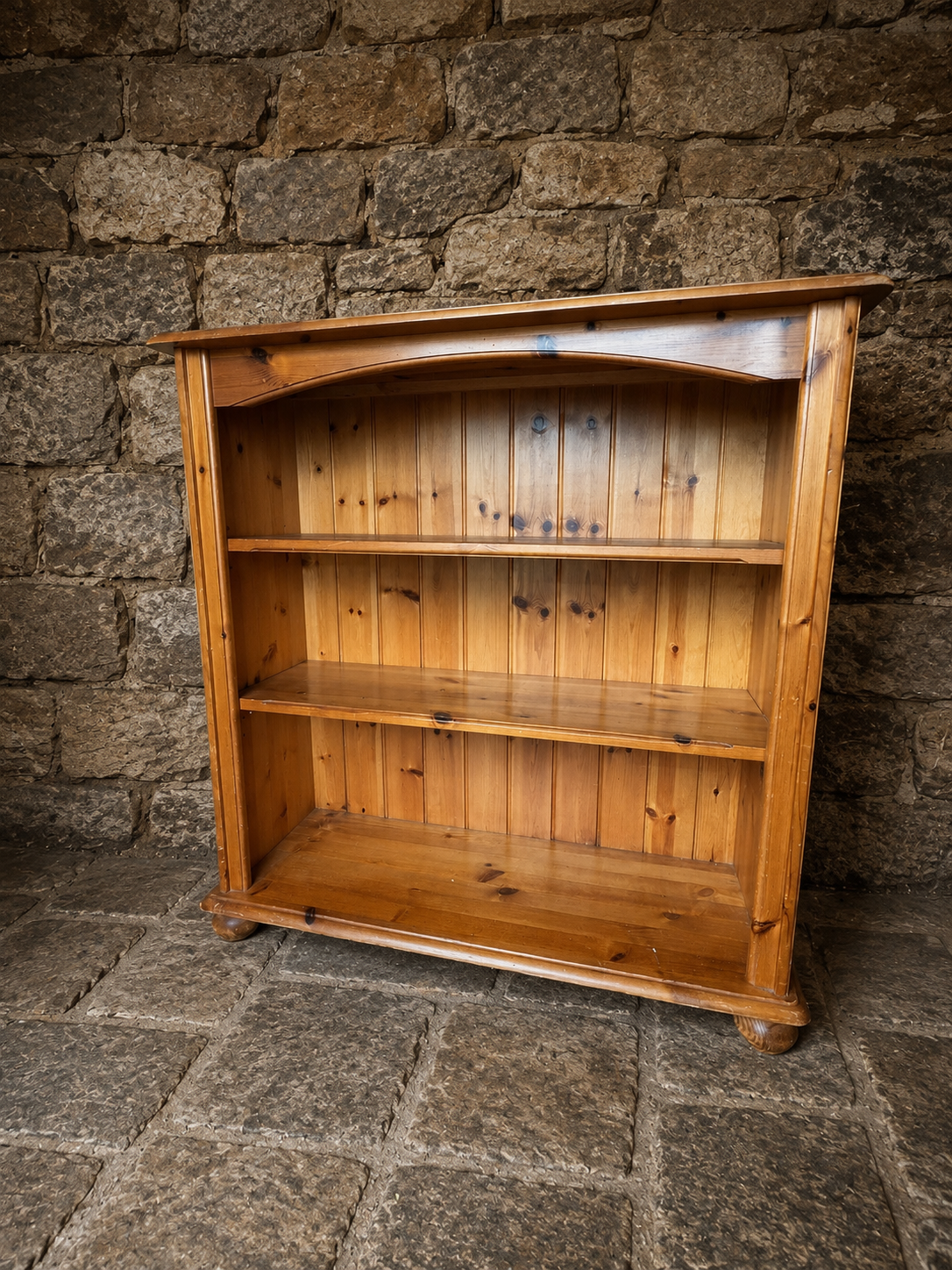 Antique Victorian Pine Open Bookcase c.1880-1900