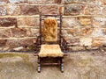 Antique Victorian Style Solid Wood Rocking Chair – Vintage Spindle Back Country Armchair