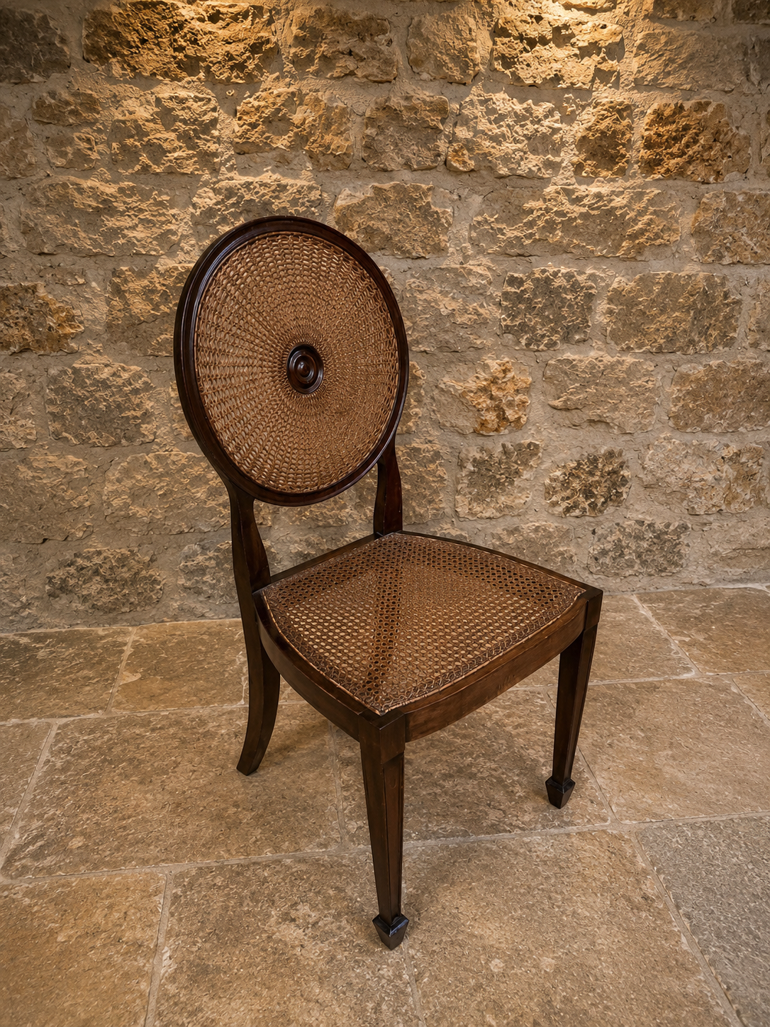 Pair of Antique Mahogany Bergère Cane Chairs – Circa 1900–1920