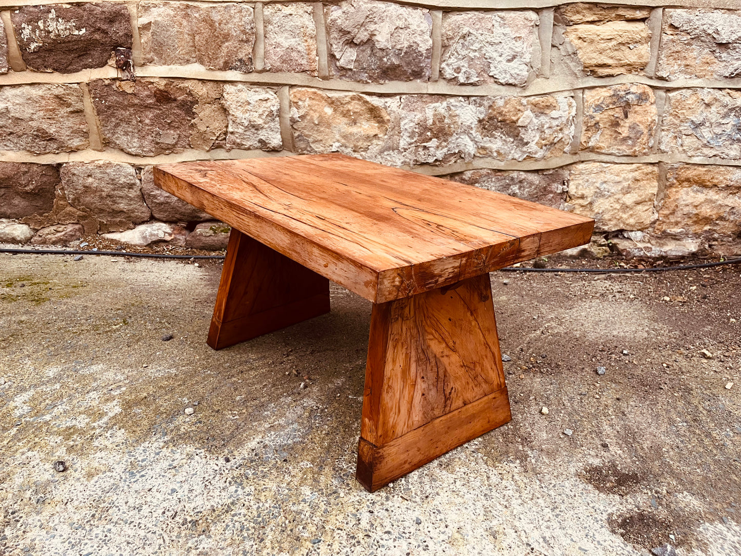 Handcrafted Rustic Solid Wood Coffee Table – Reclaimed Timber, Unique Low Design