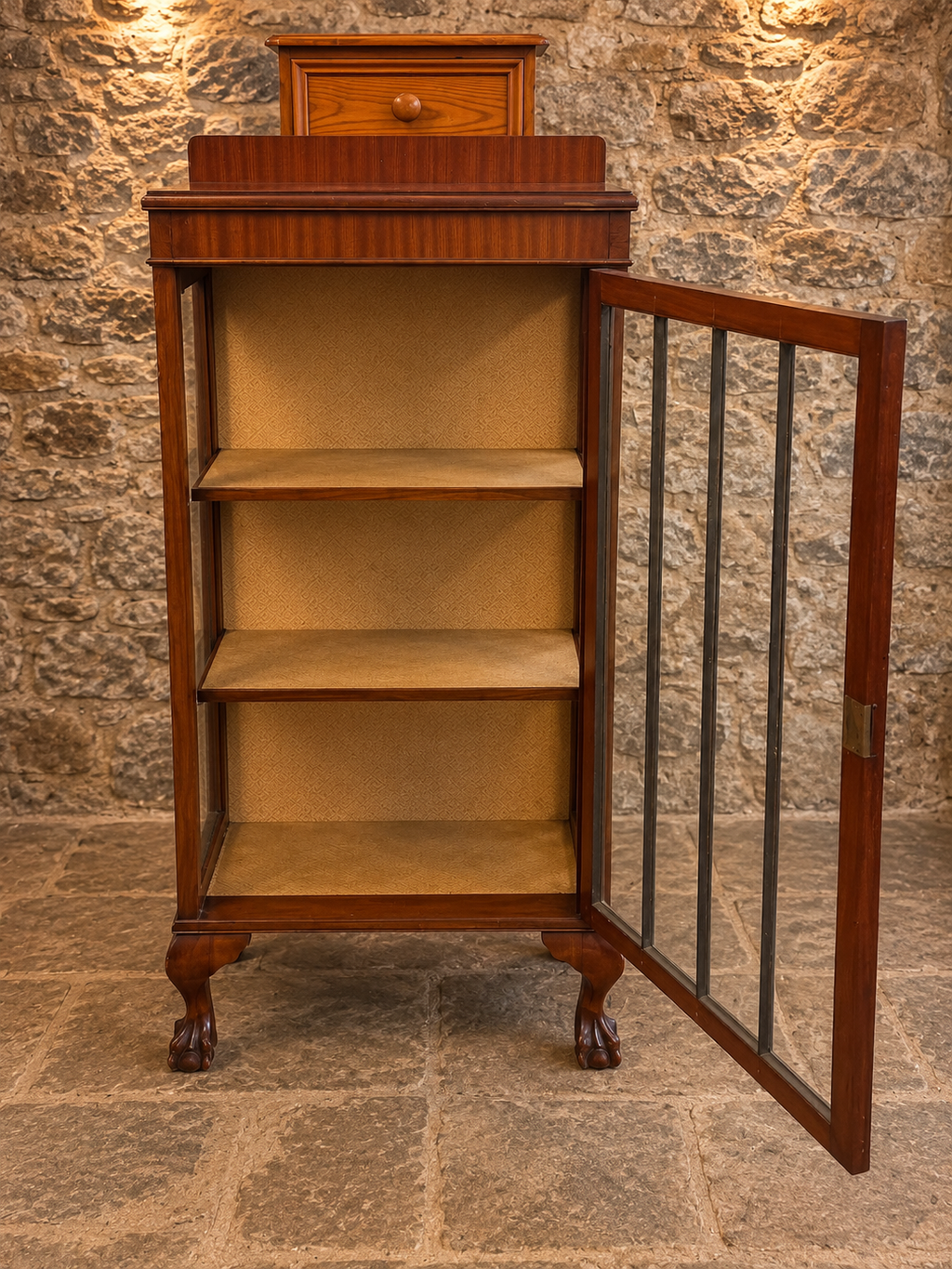 Antique Edwardian Mahogany Glazed Display Cabinet – c.1900–1910