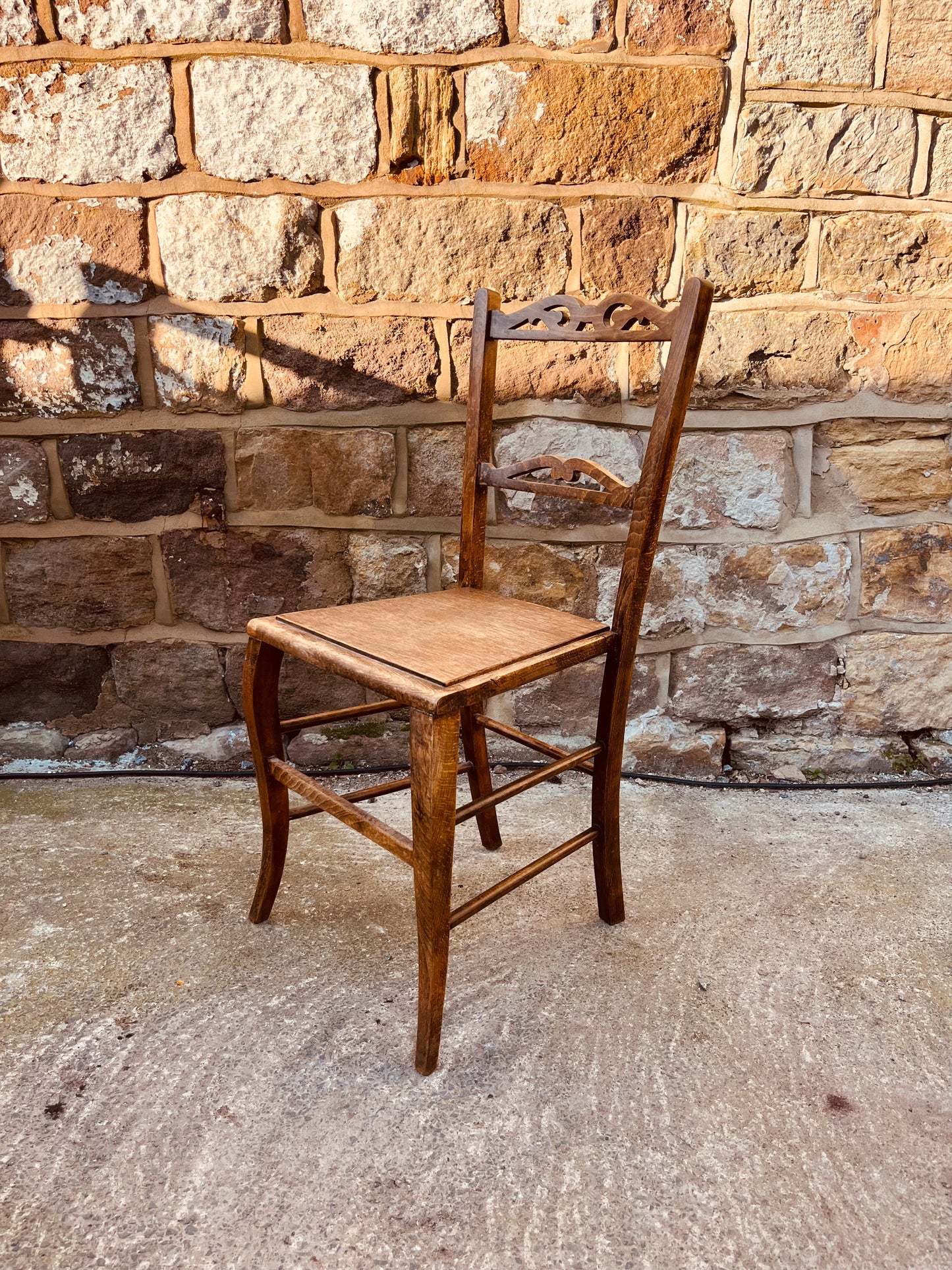 Antique Oak Accent Chair – Victorian / Edwardian Carved Chair Circa 1900