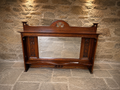 Antique Arts & Crafts Oak Overmantel Mirror | Edwardian English Fireplace Mirror | Solid Oak Hall Mirror | Original Antique Wall Mirror