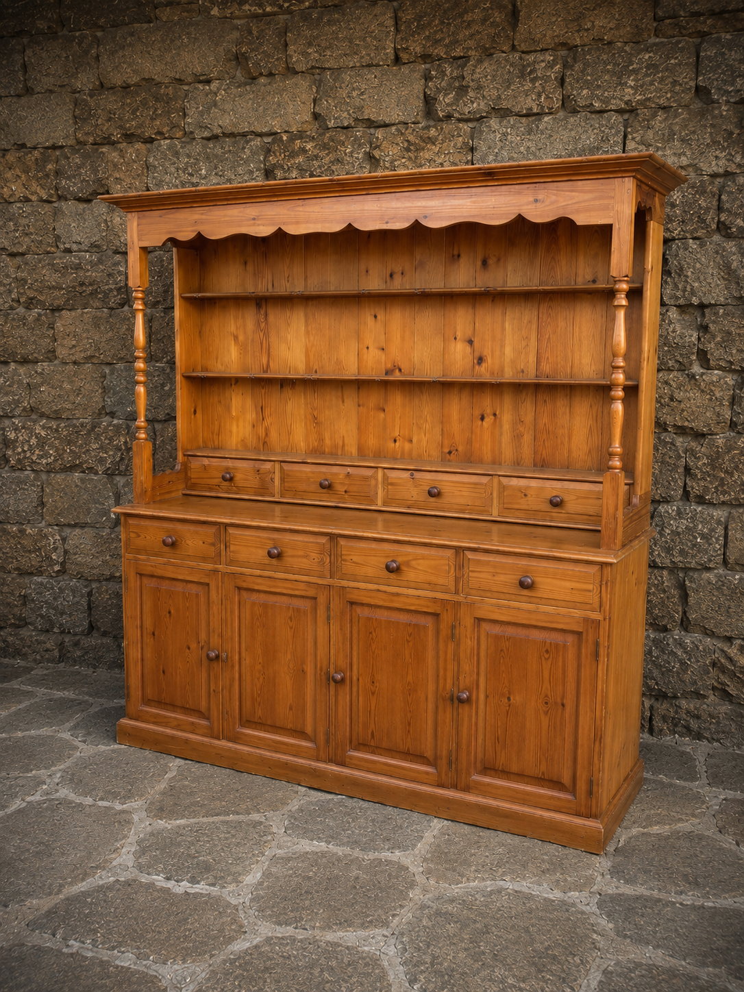 Large Rustic Pine Farmhouse Dresser c.1980–2000