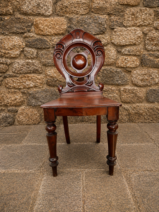 Antique Victorian Mahogany Hall Chair c1860