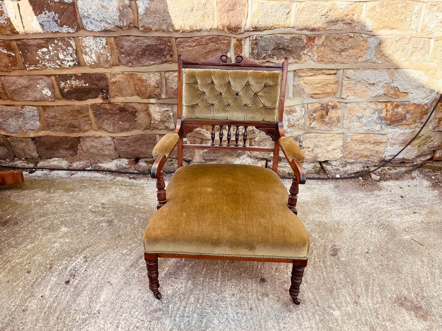Victorian Mahogany Upholstered Armchair