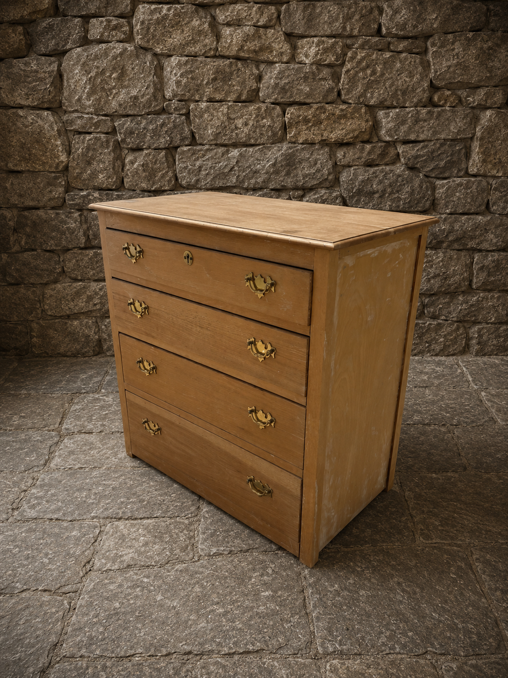 Vintage Georgian Style Oak Chest of Drawers