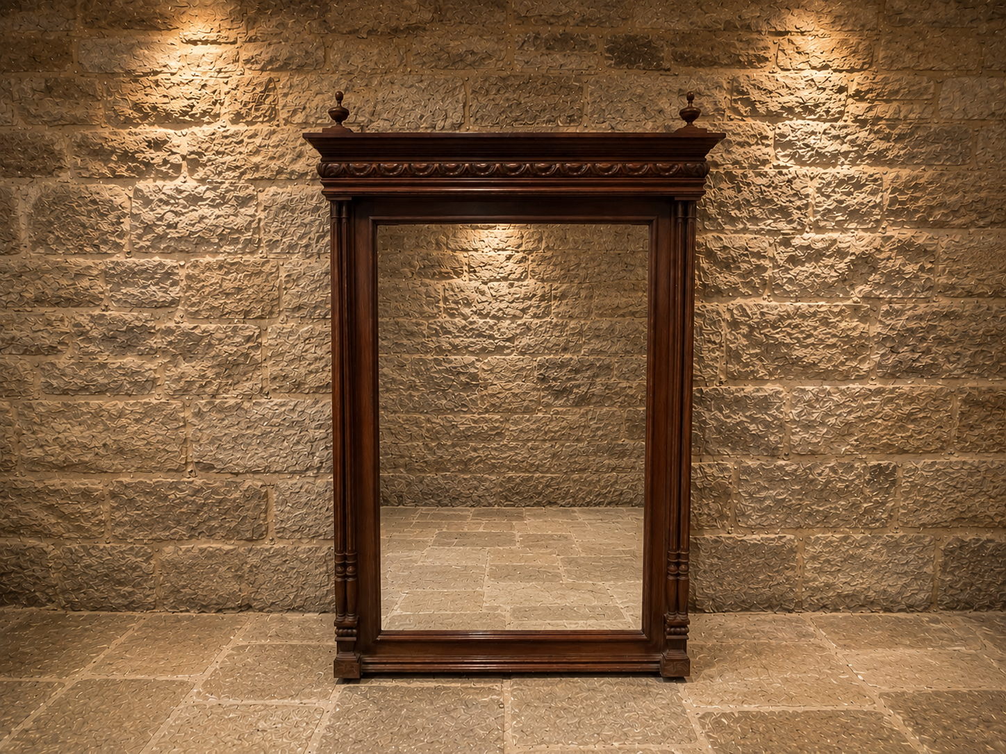 Victorian Mahogany Overmantel Mirror | Antique Hall Mirror | Carved Mahogany Fireplace Mirror c.1900
