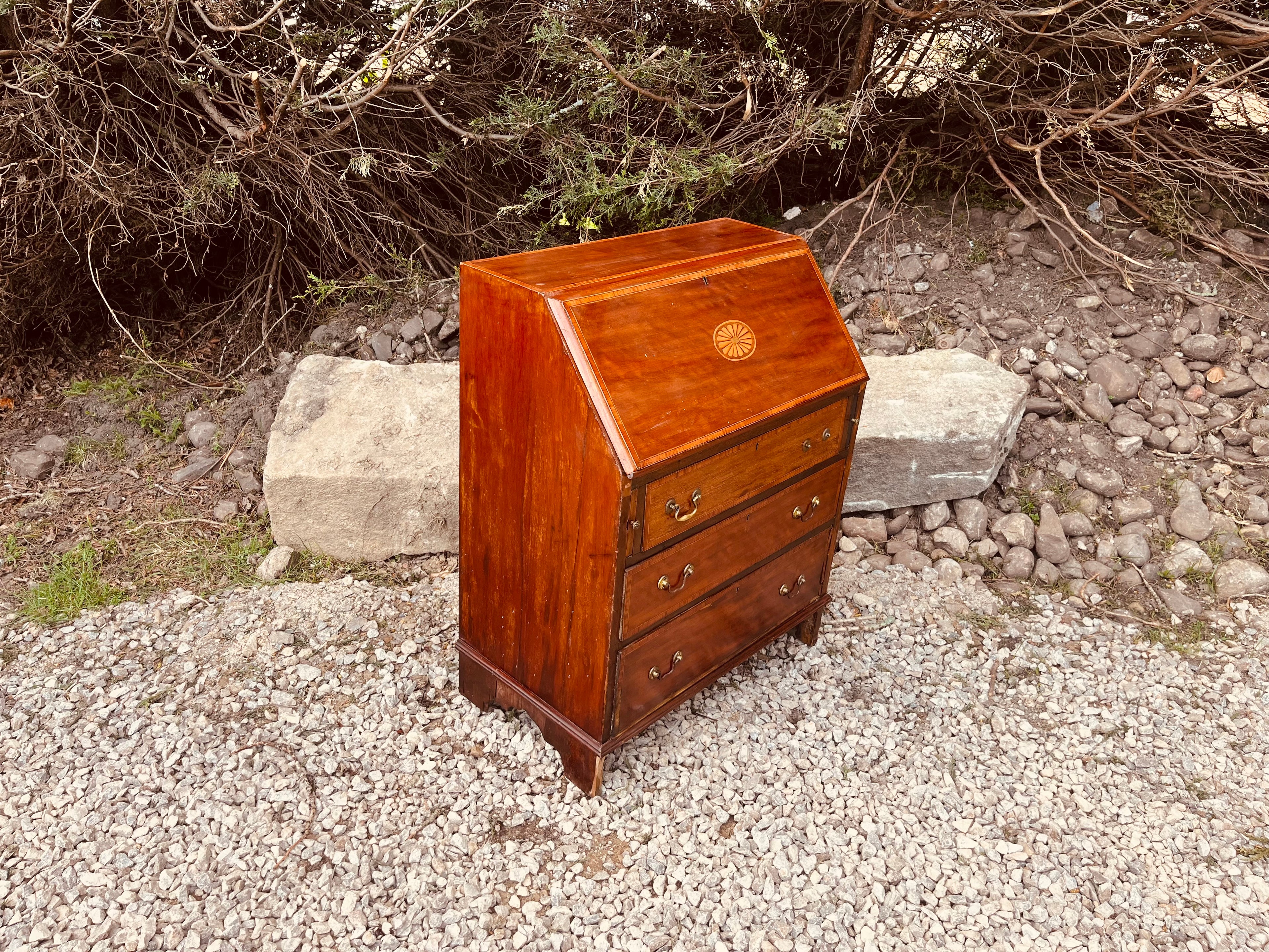 Vintage Mahogany Writing Bureau Desk with Fall Front